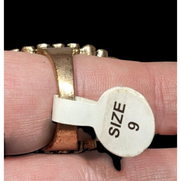 Bohemian Glam Red And Blue Gemmed Cocktail Ring - Picture 5 of 7